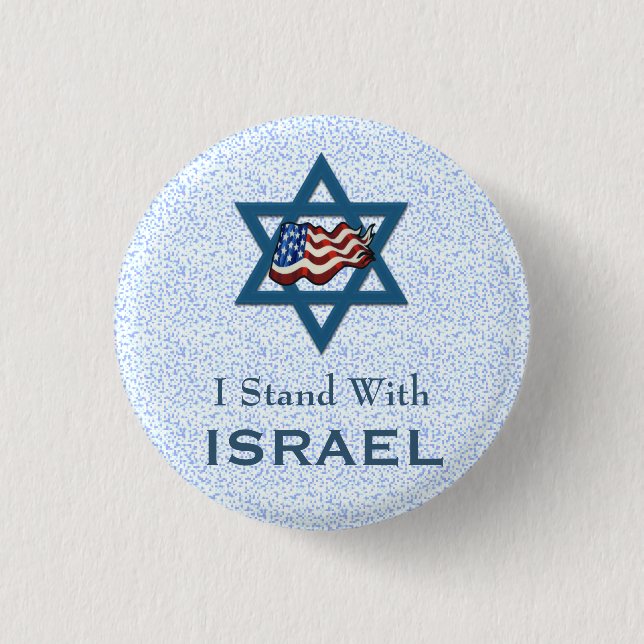 I Stand With Israel 1 Inch Round Button (Front)