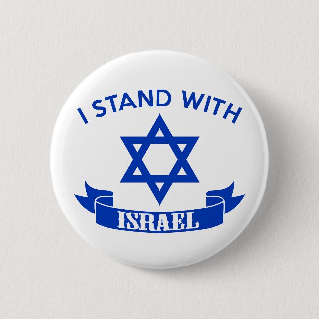 I Stand with Israel 2 Inch Round Button (Front)