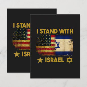 I Stand with Israel America Flag Card