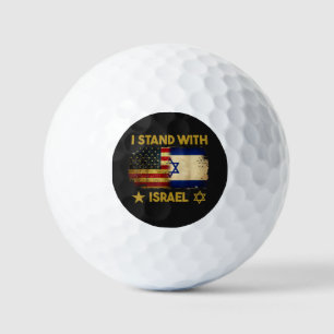 I Stand with Israel America Flag Golf Balls