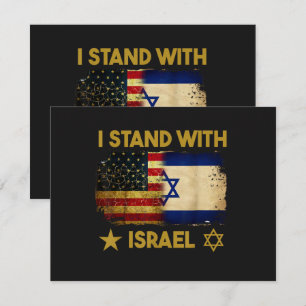I Stand with Israel America Flag Invitation