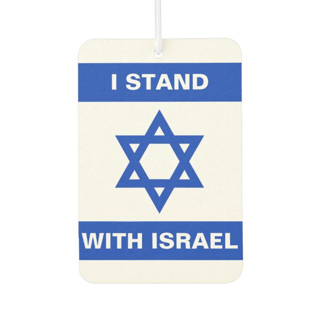 I stand with Israel custom text Israel Flag Air Freshener (Front)