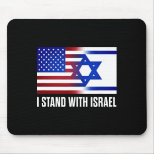I Stand With Israel Patriotic T Shirt Usa And Isra Mouse Pad
