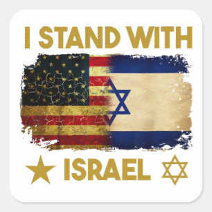 I Stand With Israel Shirt I Stand With Israel Amer Square Sticker