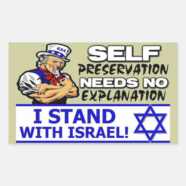 I Stand With Israel! Sticker (Front)