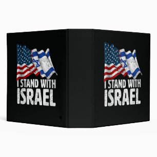 I Stand With Israel USA American Flag Binder