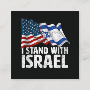 I Stand With Israel USA American Flag Enclosure Card