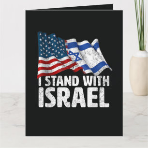 I Stand With Israel USA American Flag Thank You Card