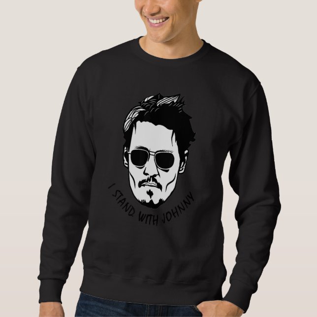I Stand With Johnny Isn't Happy Hour Anytime Mega  Sweatshirt (Front)