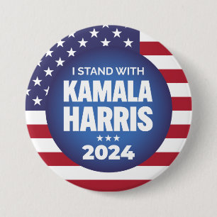 I Stand With Kamala Harris 2024 3 Inch Round Button