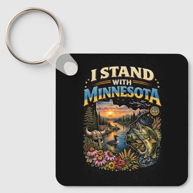 I Stand With Minnesota Keychain (Front)