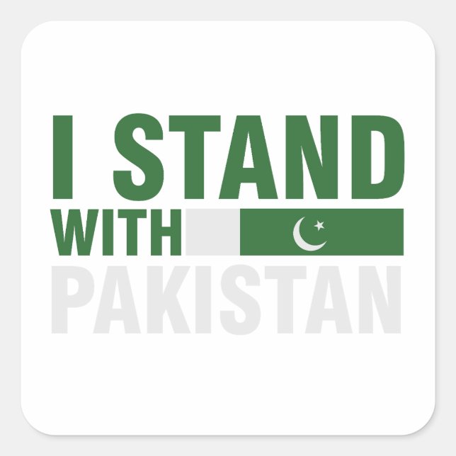 I stand with Pakistan Square Sticker (Front)