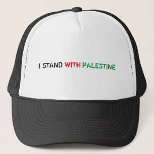 I stand with Palestine black red green distressed Trucker Hat