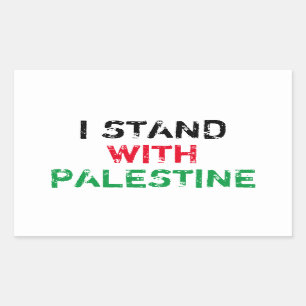 I stand with Palestine black red green white text Sticker