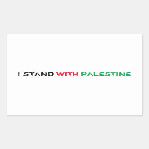 I stand with Palestine black red green white text Sticker