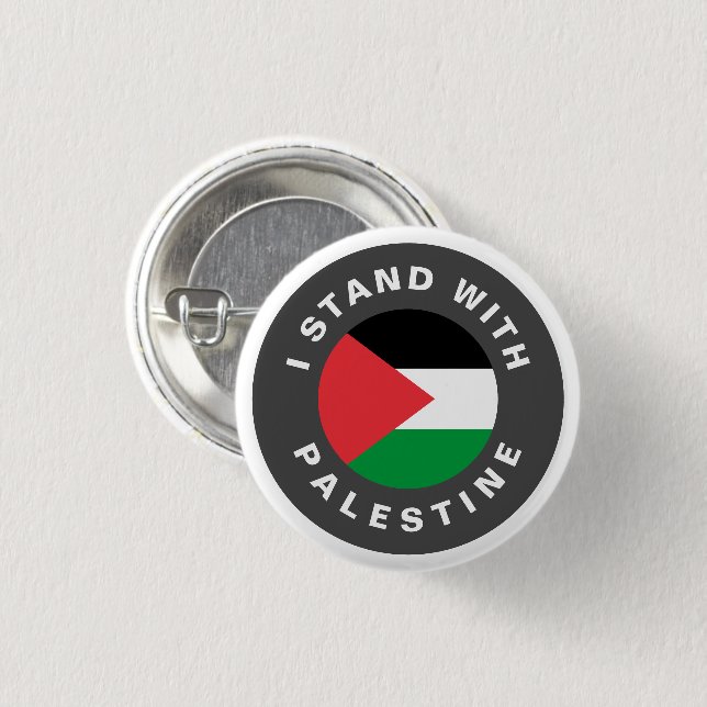 I Stand with Palestine custom text flag 1 Inch Round Button (Front & Back)