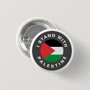 I Stand with Palestine custom text flag 1 Inch Round Button