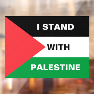 I stand with Palestine custom text Palestine flag Window Cling