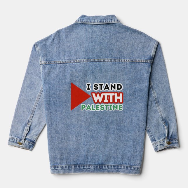 I STAND WITH PALESTINE DENIM JACKET (Back)
