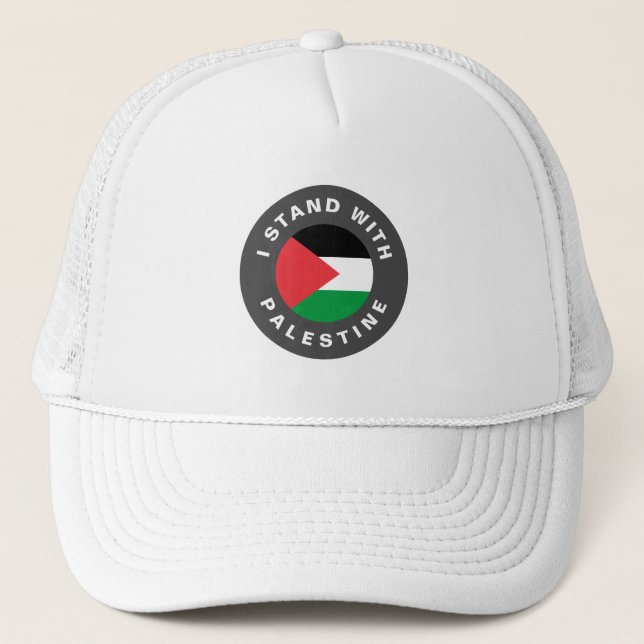 I Stand with Palestine flag custom text Trucker Hat (Front)