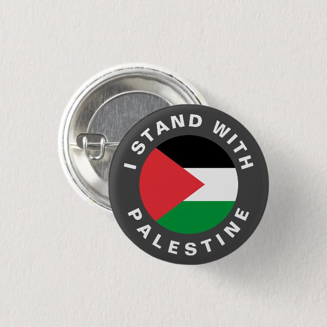 I Stand with Palestine flag personalized 1 Inch Round Button (Front & Back)