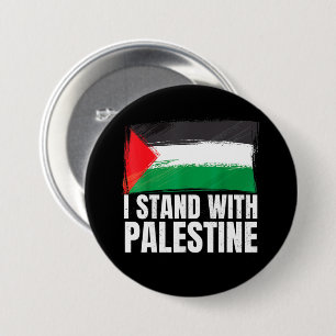 I Stand with Palestine Gaza Genocide Flag 3 Inch Round Button