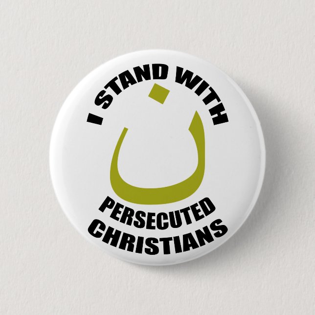 I Stand With Persecuted Christians Arabic Nun 2 Inch Round Button (Front)