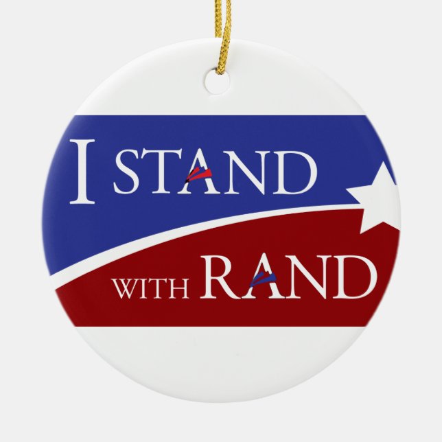 I Stand With Rand Ceramic Ornament (Front)