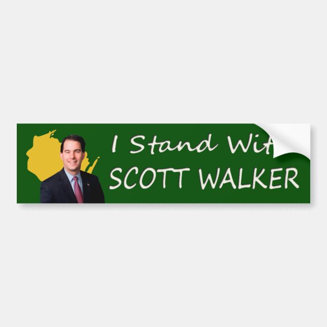 I Stand With Scott Walker of Wisconsin Bumper Sticker (Front)