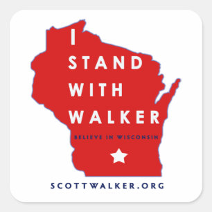 I Stand With Scott Walker Square Sticker