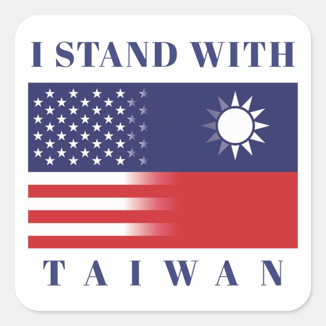 I Stand With Taiwan Square Sticker (Front)