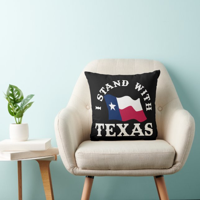 I Stand With Texas Throw Pillow (Chair)