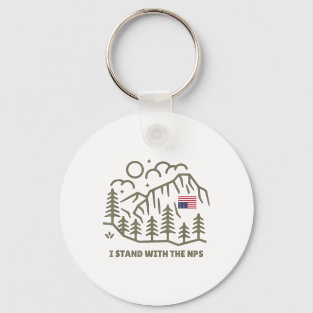I Stand With The Nps - National Park Support  Keychain (Front)