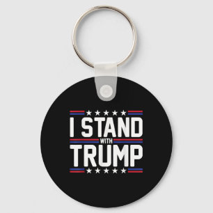 I Stand With Trump American Flag Usa Trump Support Keychain