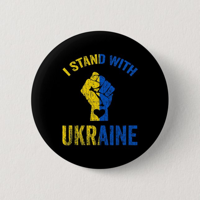 I Stand With Ukraine7  2 Inch Round Button (Front)