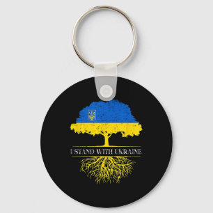 I Stand With Ukraine 2025 Shirts Ukrainian Flag Fr Keychain