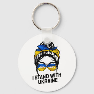 I Stand With Ukraine 2025 Shirts Ukrainian Flag Fr Keychain