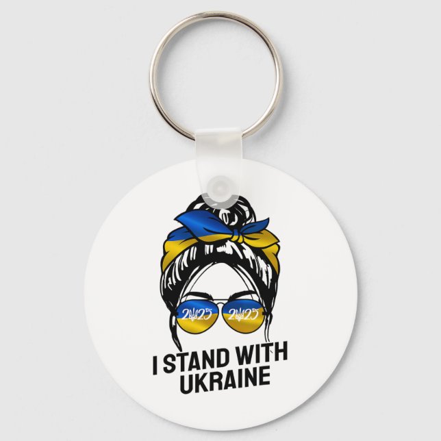I Stand With Ukraine 2025 Shirts Ukrainian Flag Fr Keychain (Front)