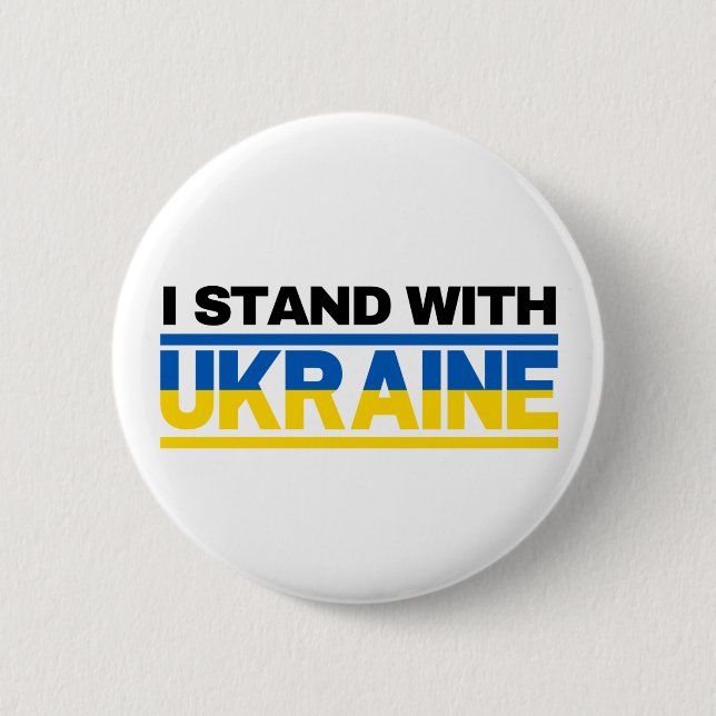 I Stand With Ukraine 2 Inch Round Button (Front)