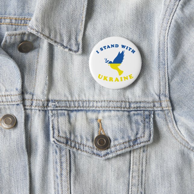 I Stand With Ukraine 2 Inch Round Button (In Situ)