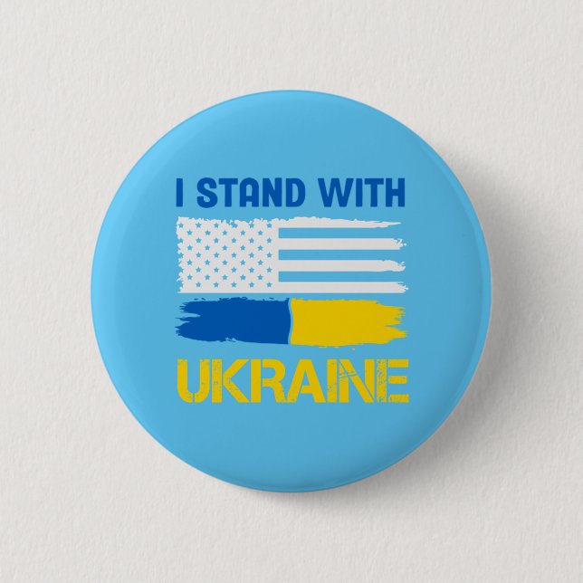 I Stand With Ukraine 2 Inch Round Button (Front)