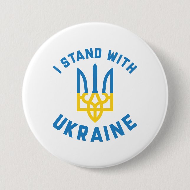 I Stand With Ukraine 3 Inch Round Button (Front)