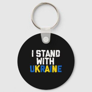 I Stand With Ukraine Ally Friend Ukraine Flag Colo Keychain