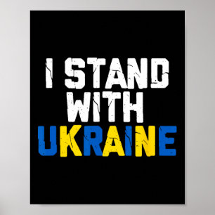 I Stand With Ukraine Ally Friend Ukraine Flag Colo Poster