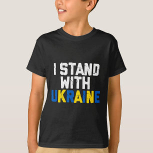 I Stand With Ukraine Ally Friend Ukraine Flag Colo T-Shirt