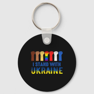 I Stand With Ukraine Anti Putin Stop The War  Keychain