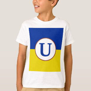 I stand with Ukraine blue yellow flag monogram T-Shirt