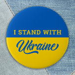 I Stand With Ukraine Blue Yellow Flag Ukranian  3 Inch Round Button<br><div class="desc">Ukraine Flag in blue and yellow to show support for Ukranian peace and freedom. COPYRIGHT © 2021 Judy Burrows,  Black Dog Art - All Rights Reserved. I Stand With Ukraine Blue Yellow Flag Ukranian button</div>