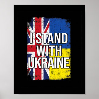 I Stand With Ukraine British United Kingdom Ukrain Poster