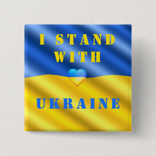 I Stand With Ukraine Button Support Freedom